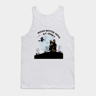 Happy Halloween Orange Cat Tank Top